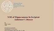MRI of Hippocampus in Incipient Alzheimer